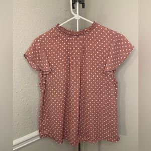 Maybe pink Blouse with white polka dots